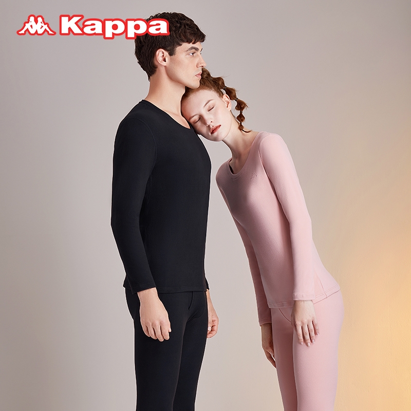 Kappa 22年秋季 情侣款 氨基酸阳离子植绒保暖内衣套装 双重优惠折后￥99包邮 男、女多色可选