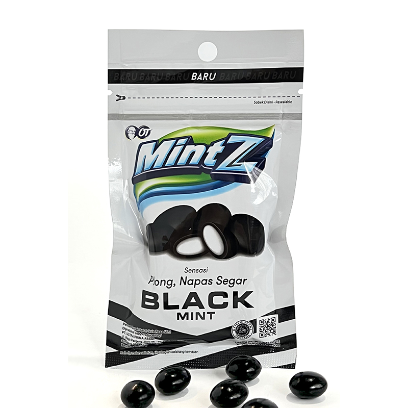 印尼进口，MintZ 明茨 黑色劲嚼薄荷糖 40克*5件